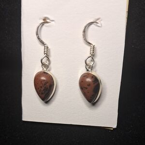 Natural Mahogany Obsidian .925 Earrings